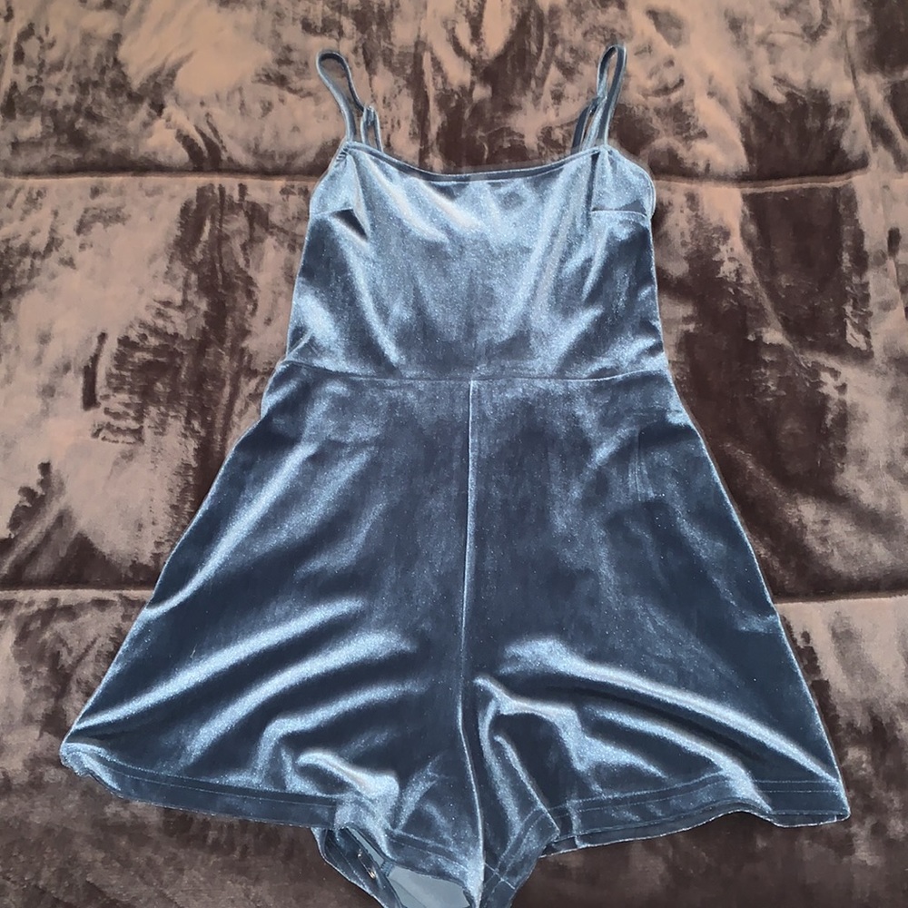 Aquamarine Velvet Romper